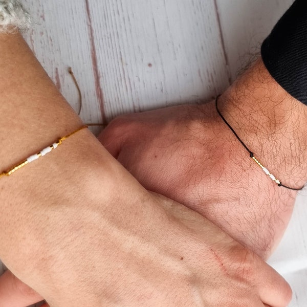 Benutzerdefiniertes Armband mit Verschluss - Paar Morsecode Armband - Personalisierter Schmuck – Personalisiertes Armband Frauen Männer – Personalisierter Name – Passendes Armband