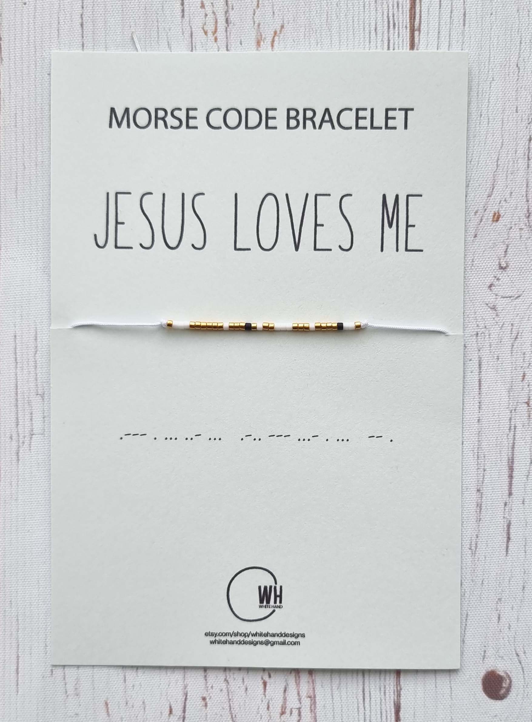 Jesus Loves Me Morse Code Bracelet Religious Bracelet for Women