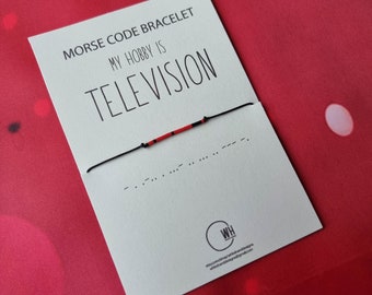 TELEVISION Morse Code Bracelet With Closure, Gift Bracelet, Television Jewelry, Hobby Bracelet Women Gift, Message Bracelet, Secret Hobby