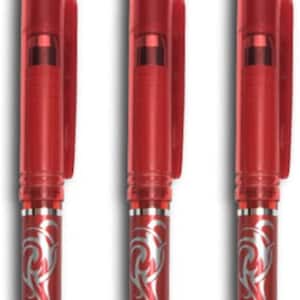 3 Erasable Pens Rollerball Student Pen 0.5mm Red Ink