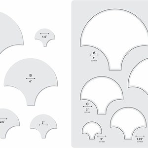 Liquidraw Quilting Templates And Rulers for Patchwork Acrylic Stencils Set Hexagon, Hearts, Square & Circle (Tree)