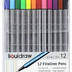12 Fineliner Kleur pennen Set Fine Point Pennen 0.4mm Diverse kleuren, Fineliners Gekleurde Pennen Tekenpennen