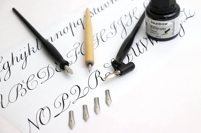 Liquidraw Calligraphy Pens Set Dip Pen Nibs Holder Set avec encre de calligraphie noire pour artistes, débutants, adultes et enfants image 5
