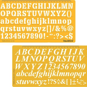 Pochoirs à lettres Liquidraw pour travaux manuels de calligraphie Pochoir anglais gras italique, numéro de l'alphabet, 20 mm 15 mm, combinaison lettres gras et italique