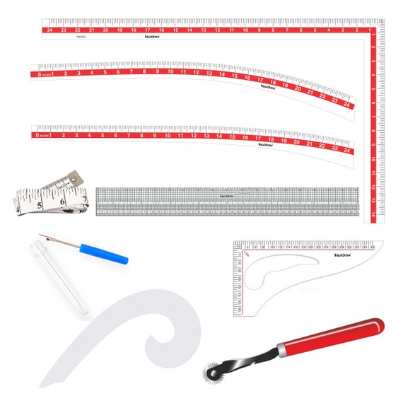 Liquidraw French Curve Set of 4 Rulers Clear Technical Drawing Stencil Templates French Curves Armhole Curve Ruler