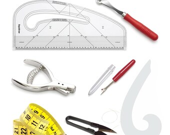 Liquidraw Pattern Maker Sewing Ruler Curves Fashion Design Rulers Set of 7 for Dressmaking Includes Pattern Notcher Tracing Wheel