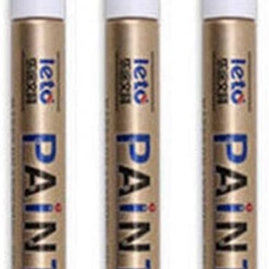 Set of 3 WHITE Paint Marker Pens Bullet Tip Pen Line Width: 1-1.8mm, Oil Based Paint Markers