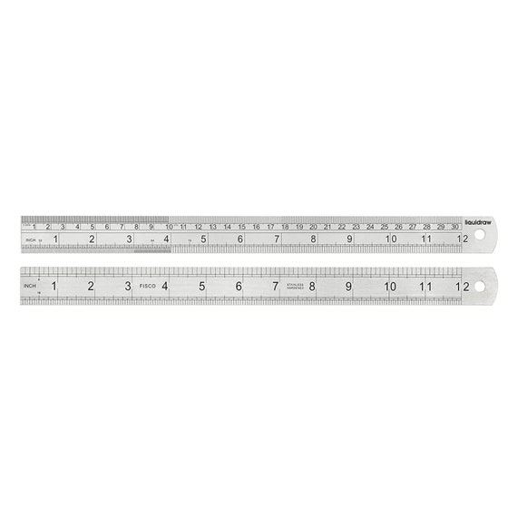 Liquidraw Steel Ruler Stainless Metal Ruler for Cutting Sewing With Metric  Imperial Measuring for Engineers & Architects 30cm 