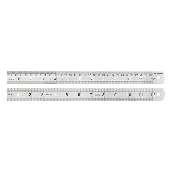 Stainless Steel Ruler, 12 Metal Rulers 1 Wide Inch Metric