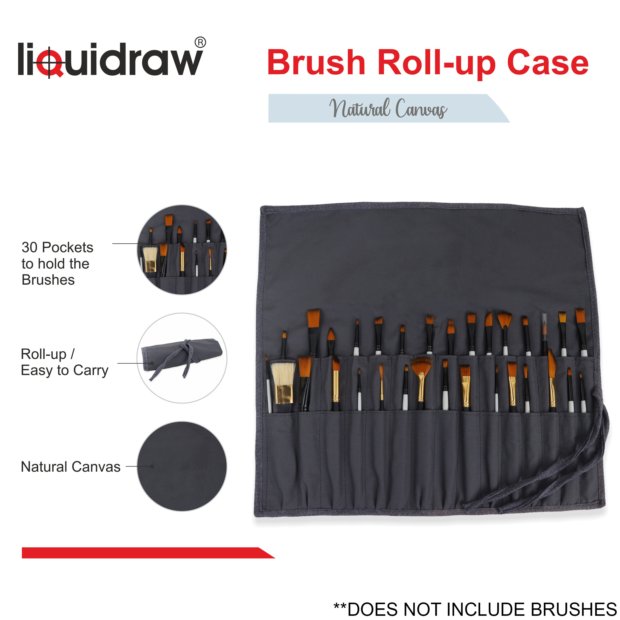 Liquidraw Paint Brush Holder Roll up Natural Canvas Brush Bag Etsy