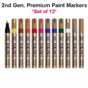 Set of 12 Paint Marker Pen Waterproof Oil Markers Pens Car Tyre Tire Tyres Metal