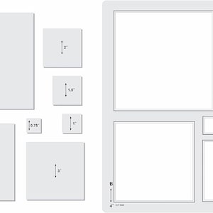Liquidraw Quilting Templates e righelli per patchwork, stencil acrilici, set esagono, cuori, quadrato e cerchio (quadrato)