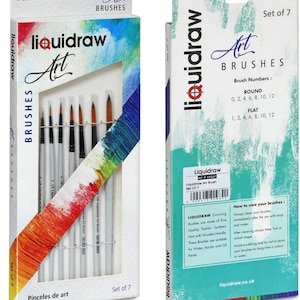 Liquidraw Paint Brushes Set Art Brushes For Acrylic, Oil & Watercolour Painting Palette Professional Artist Quality (Round)