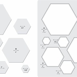 Liquidraw Quilting Templates And Rulers for Patchwork Acrylic Stencils Set Hexagon, Hearts, Square & Circle (Hexagon)
