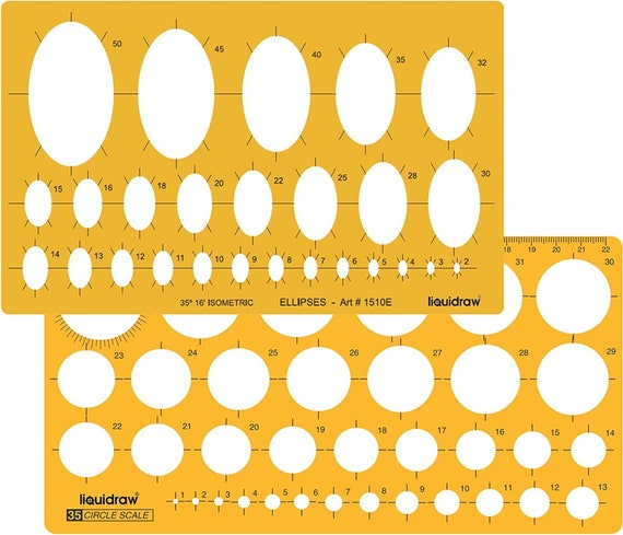 Liquidraw Circle Template Stencil Ellipse Oval Triangle Geometry Shapes  Templates for Drawing Rulers Technical Drafting circle & Ellipse 
