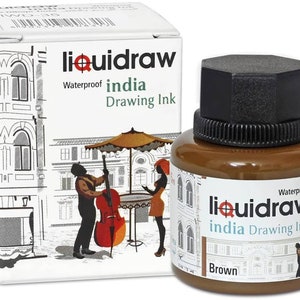 Liquidraw Coloured Drawing Ink India Ink, Waterproof, Brown 35ml,IWD30BR