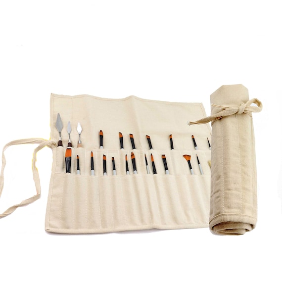 Liquidraw Paint Brush Holder 30 Pocket Roll Up Brush Bag Case Storage Pouch Make Up Brush Case