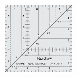 Regla cuadrada para acolchado Liquidraw, plantilla acrílica transparente, 15 cm