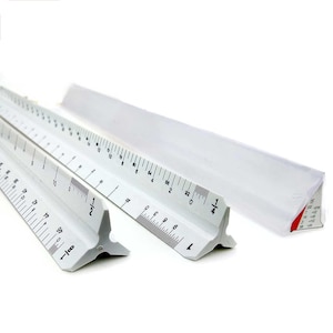 Regla de escala triangular imperial Liquidraw de 12 pulgadas, regla de escala arquitectónica en pulgadas