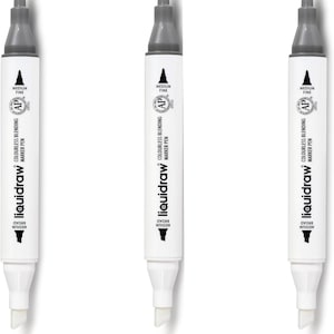 Liquidraw Set di 3 pennarelli per frullatore incolore, pennarello a doppia punta, penna per frullatore incolore Pennarello grafico per miscelazione alcolica incolore per arte
