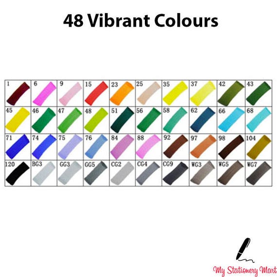 Twin Tip TOUCH MARKER PENS 48 60 80 Colours Graphic Sketch Art