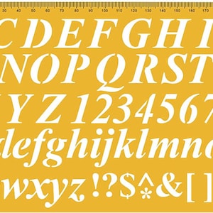 Plantillas de letras Liquidraw para manualidades de caligrafía, plantilla de letras en inglés cursiva, plantilla de dibujo de números de alfabeto, letras de 20mm y 15mm