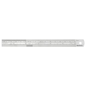 Liquidraw Steel Ruler Stainless Metal Ruler For Cutting Sewing With Metric Imperial Measuring For Engineers & Architects (15cm)