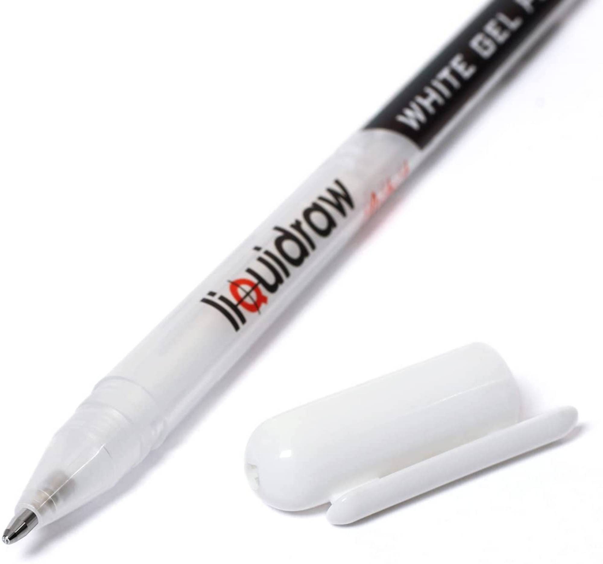 Liquidraw White Gel Pens For Art, Black Paper 0.8mm Fine Point Gel
