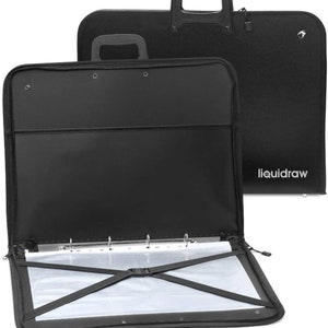 Liquidraw A2 Art Portfolio Hülle mit 10 Ärmeln Schultergurt Ring Binder Wasserabweisend Portfolio Binder Ordner Organizer