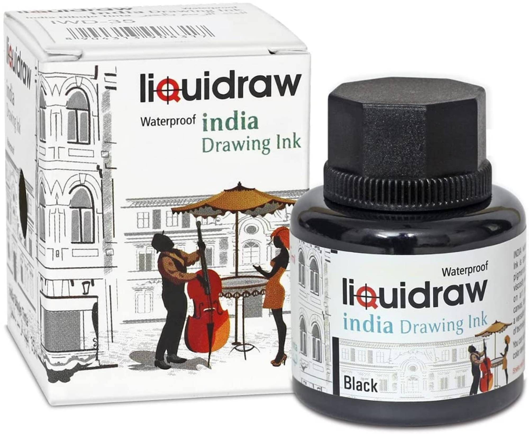 Liquidraw Drawing Ink Set of 10 Colored India Ink Bottles 35ml Waterproof  Assorted Colors Colorful Indian Inks for Art, Painting, Artists