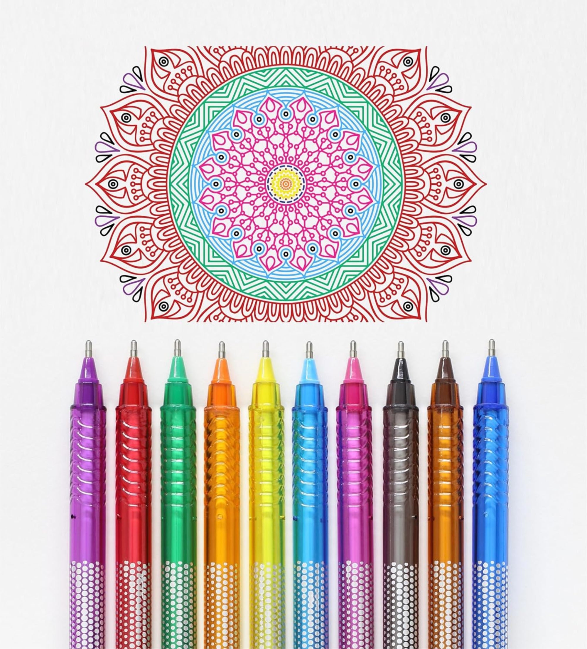 Kit Di 10 Penne Colorate Con Perline, Per Scuola E Ufficio, Colori Assortiti (Casuali), Design Allegro