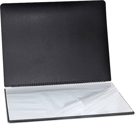 Liquidraw A3 Art Portfolio Case With 20 Sleeves Spiral File Portfolio  Folder for Artists,architects,drawing,documents and Professional Files 