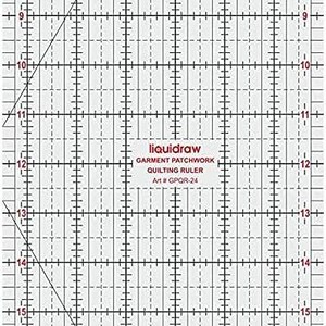 Liquidraw Patchwork Quilting Ruler - 6.5" x 24" | Rectangle Quilting Template | 3 mm Thick