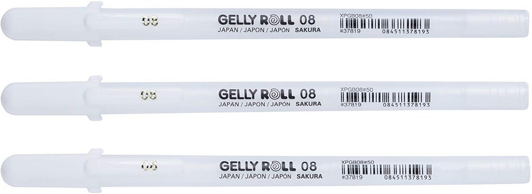 Bright White Gel Pens Sakura Basic Set of 3 White Gelly Roll Pens Various  Packs and Sizes Fine/medium/bold Quality Water Based Ink 