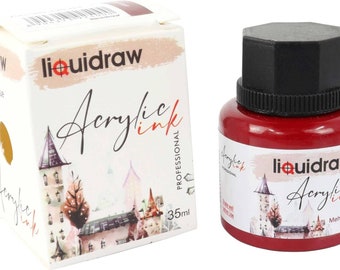 Encres Acryliques Liquidraw pour Artistes 20 Couleurs Noir Blanc Disponible Encre Imperméable 35ml Professionnel pour Peinture, Dessin, Peintures et Art