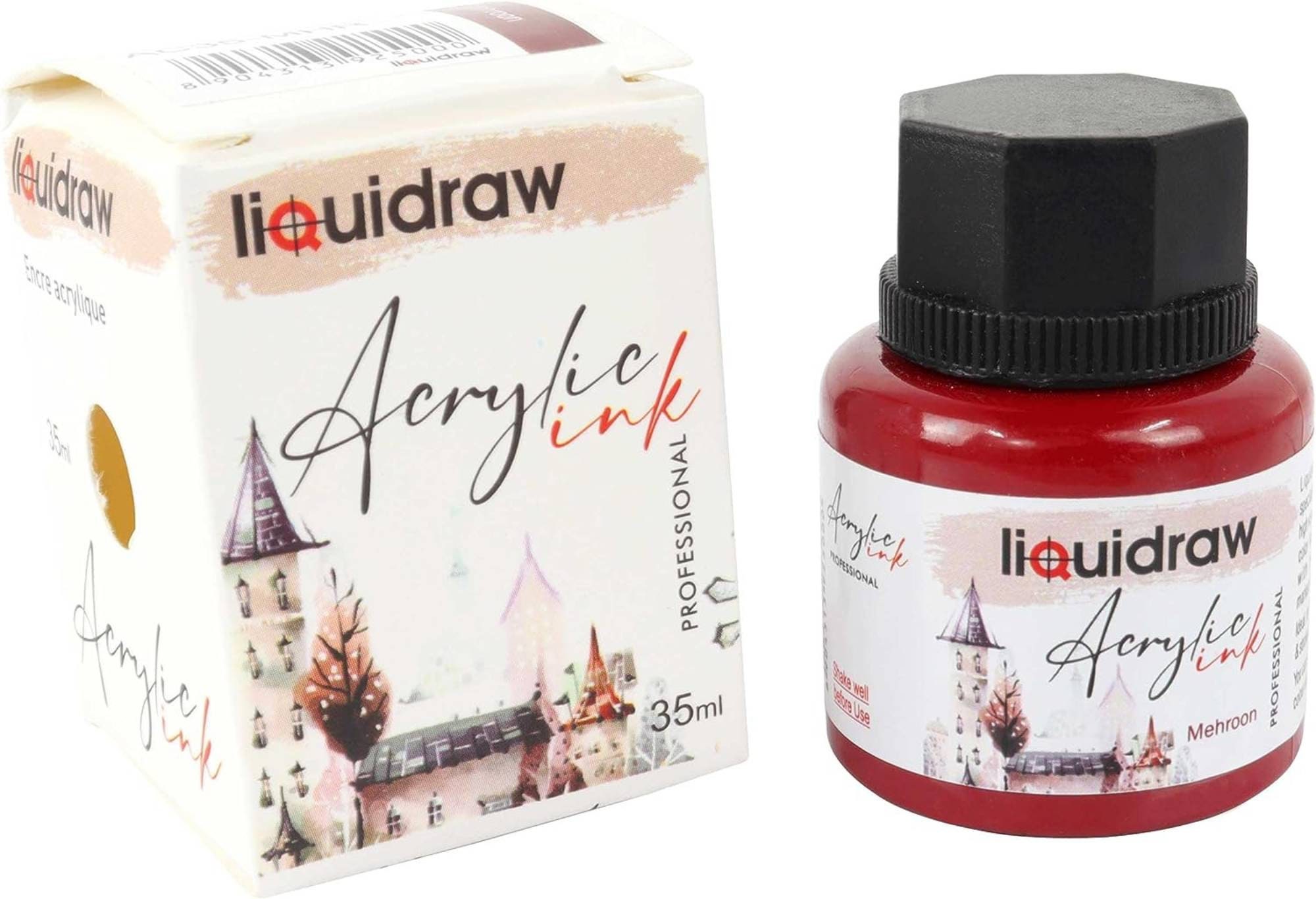 Liquidraw Acrylic Inks for Artists 20 Colours Black White 