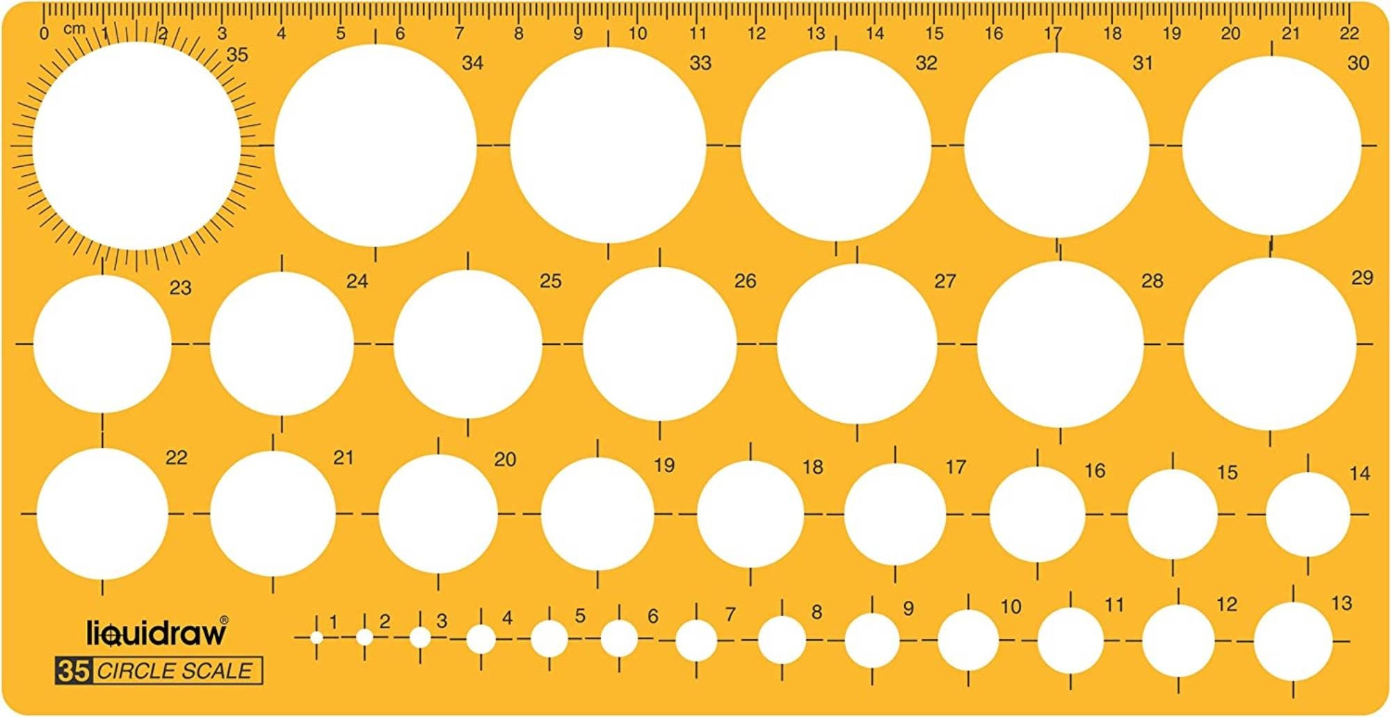 Rapidesign No 40 Circle Template. Whole Numbers Size in 