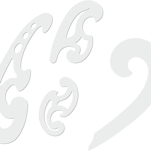 Conjunto de 4 réguas de curva francesa Liquidraw, modelos de estêncil de desenho técnico claro, curvas francesas, régua de curva de cava