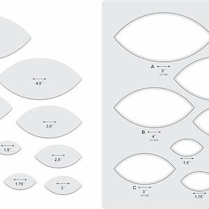 Liquidraw Quilting Templates And Rulers for Patchwork Acrylic Stencils Set Hexagon, Hearts, Square & Circle (Leaf)