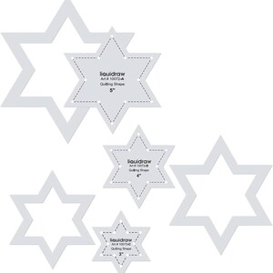 Liquidraw Quilting Templates & Rulers for Patchwork Acrylic Stencils Fabric Cutting Sewing Set of 3 Stars
