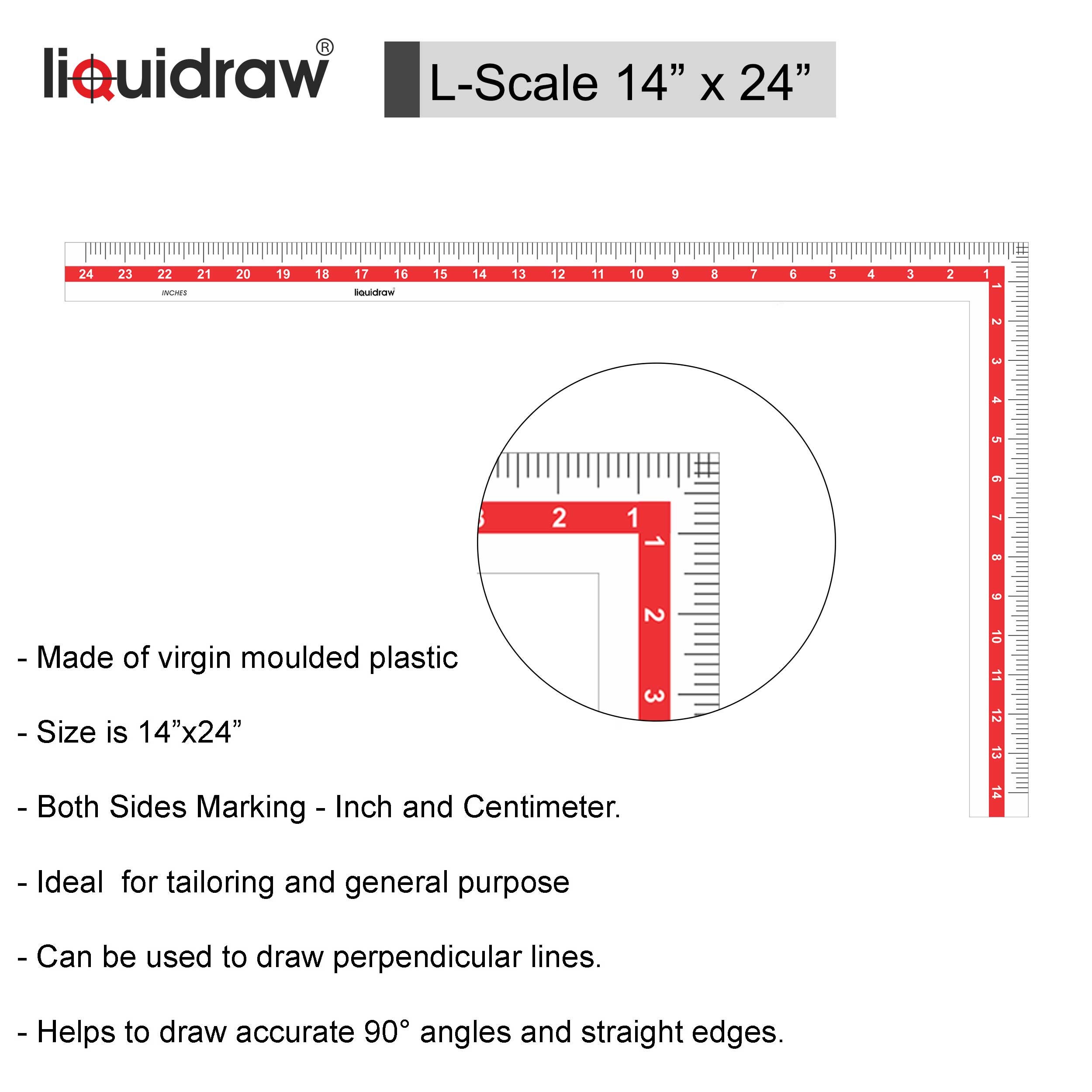 Liquidraw Grading Ruler for Pattern Making, Pattern Maker Quilting Sewing  Ruler 45cm 18 Imperial & Metric Measurements for Dressmaking 