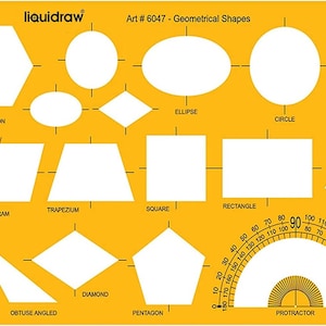 Liquidraw Geometry Shapes Template Stencil All Shapes Stencil for Drawing Rulers Technical Drafting Stencils Engineering Architecture