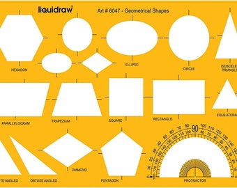 Liquidraw Geometry Shapes Template Stencil All Shapes Stencil for Drawing Rulers Technical Drafting Stencils Engineering Architecture