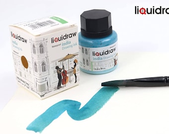 Liquidraw Farbige Tusche Indien Tinte, Wasserfest 20 verschiedene Farben, 35ml Indische Tinten für Künstler