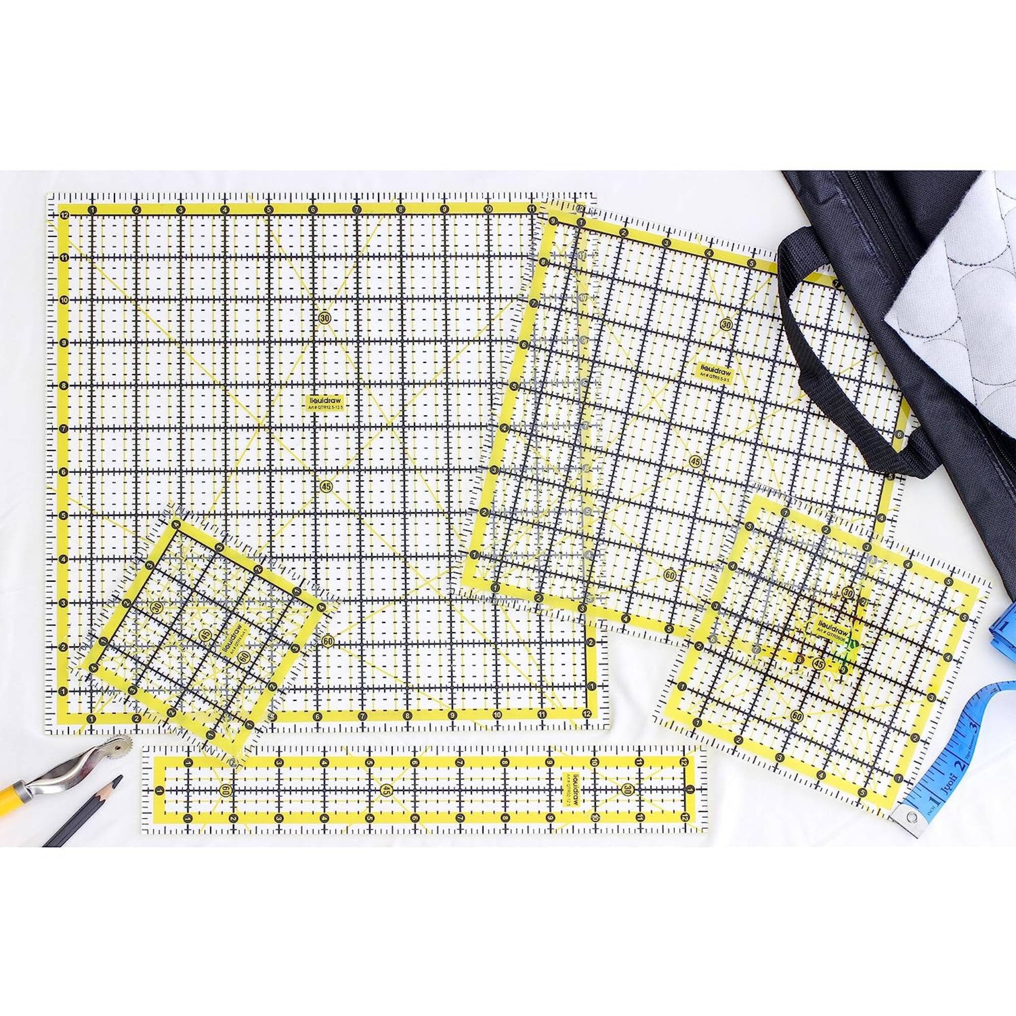 Righello Quadrato Per Trapuntatura In Acrilico - 15,2x15,2 Cm, Con Marcature Angolari, Per Cucito E Quilting - Foto 4