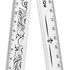 Liquidraw 30cm Folding Ruler Foldable Ruler School Stationery (Clear)