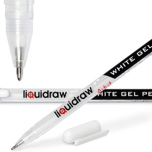 Liquidraw Weiße Gelstifte für Kunst, schwarzes Papier 0,8 mm Fine Point Gelstift für Künstler, Highlights, Zeichnen, Schreiben & Skizzieren von Designs