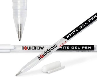 Liquidraw White Gel Pens For Art, Black Paper 0.8mm Fine Point Gel Pen For Artists, Highlights, Drawing, Writing & Sketching Designs