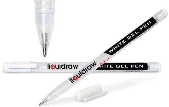 Liquidraw White Gel Pens for Art, Black Paper 0.8mm Fine Point Gel