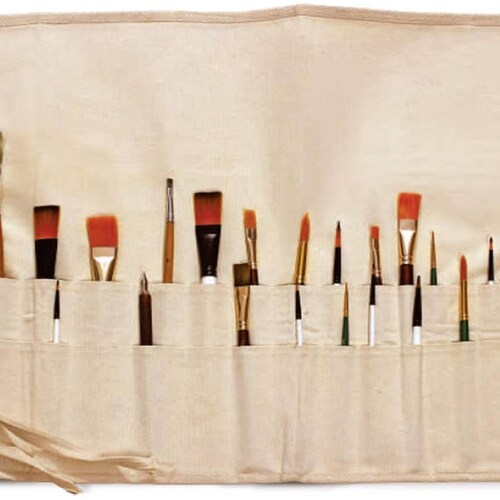 Liquidraw Paint Brush Holder Roll up Natural Canvas Brush Bag Etsy